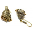 Golden Oxidized Earring Tribal Jhumka Bali Jewelry Antique Hook Dangle Drop - 28